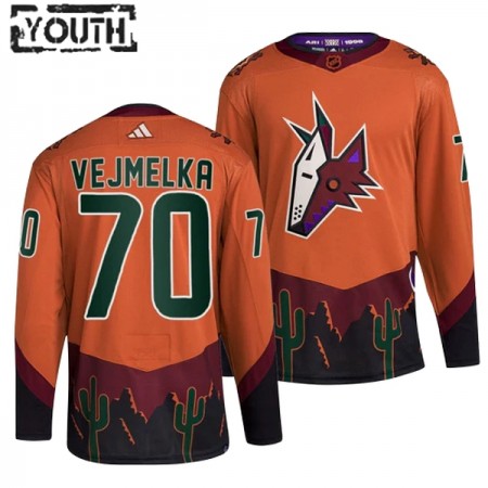 Arizona Coyotes Dresy Karel Vejmelka 70 Adidas 2022-23 oranžový Reverse Retro 2.0 Authentic - Dětské Arizona Coyotes Dresy Karel Vejmelka 70 Adidas 2022-23 oranžový Reverse Retro 2.0 Authentic - Dětské